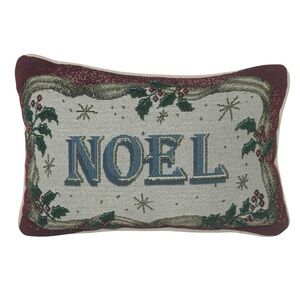 Festive Tapestry Noel Holiday Accent Pillow